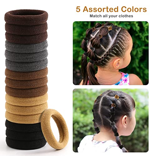 200Pcs Baby Hair Ties, Elastic Toddler Hair Ties, Multicolor Small Seamless Rubber Hair Bands Ponytail Holders for Infants Girls and Kids