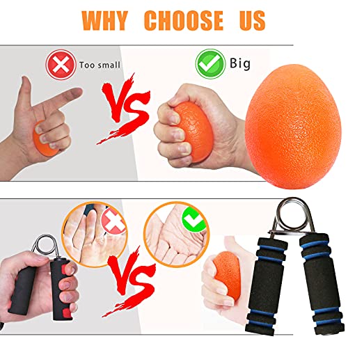 Stress Relief Balls for Adults, [Size Plus] Hand Grip Strength Balls