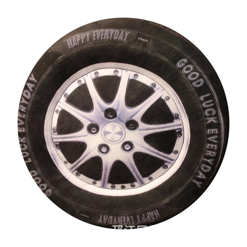 JULAN 15.7inch Large Creative Wheel Plush Pillow,Soft 3D Simulation Car Tire Pillow,Racing Tire Plush Toy Race Car Pillows Cushions for Cars Owners,Funny Bedroom Decor Race Cars Party Birthday Gifts