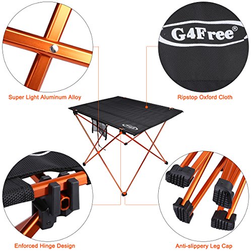 G4Free Ultralight Portable Folding Camping Table Compact Roll Up Tables