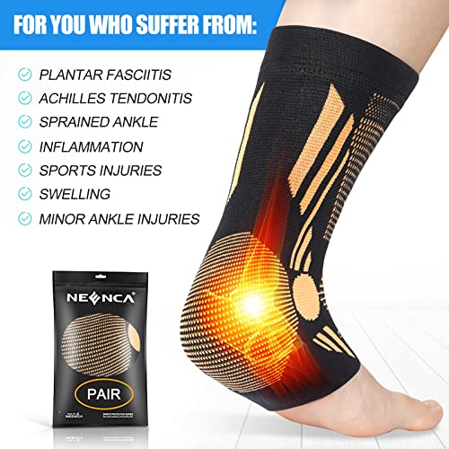 NEENCA Professional Ankle Brace Compression Sleeve (Pair), Ankle