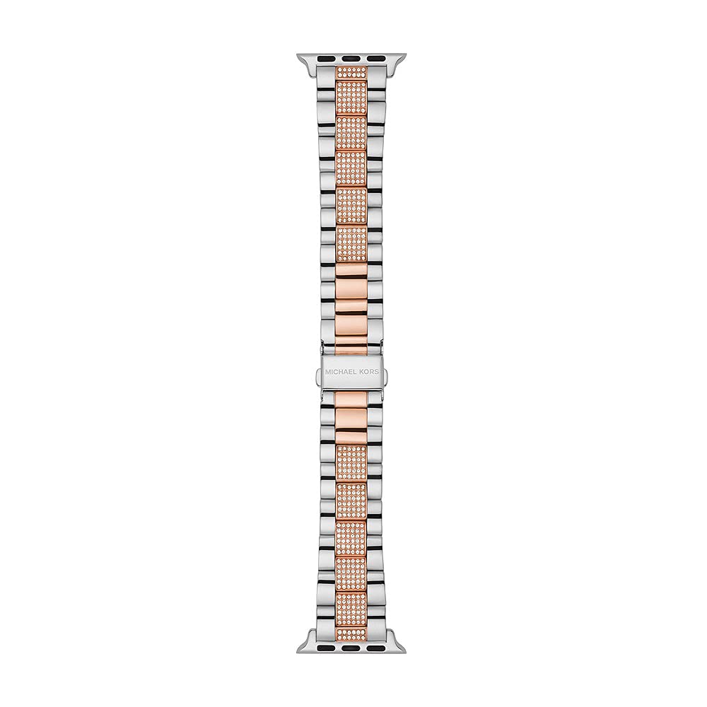 Michael Kors Band compatible with Apple Watch, 38/40/41 mm 20 mm 2T Silver/Rose Stainless Steel, MKS8005 โ image 1