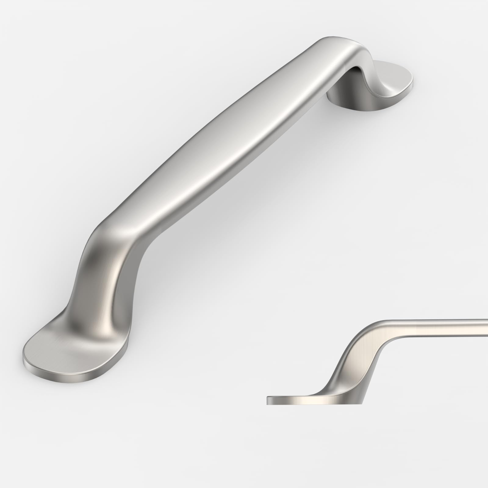 Amerdeco 10 Pack Brushed Satin Nickel Retro Cabinet Pulls 5 Inch(128mm) Hole Centers Kitchen Cabinet Handles Solid Zinc Alloy Cabinet Hardware Drawer Pulls AM009…