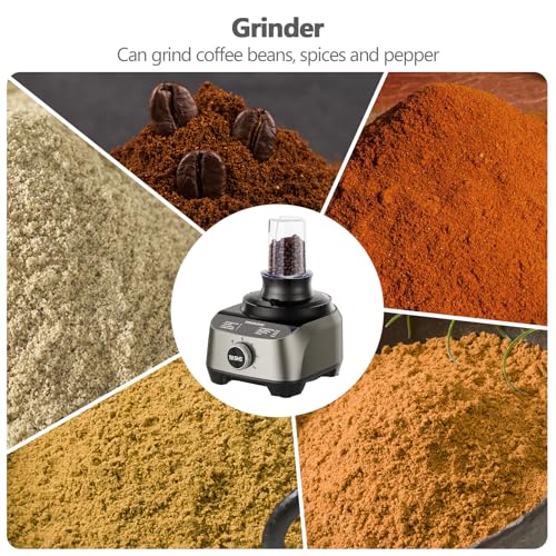 YASHE Multifunctional Food Processor, 2.5L Bowl & 1.5L Glass Blender, Mixer, Grinder, Juice Extractor, Kneader, Slicer & Grater, 3 Speeds + Pulse, Safety Lock