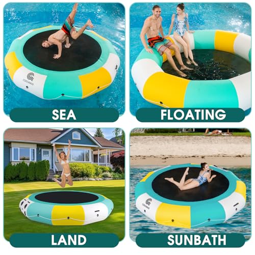 COOLWAVE Water Trampoline for Lake, Floating Trampoline for Lake Pool Ocean with Pump