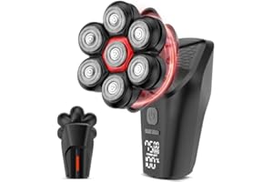 GLLAVA Head Shavers for Bald Men, 7D Head Shaver with LED Display, 3 Adjustable Modes, 10000 RPM High Speed Motor, IPX8 Waterproof, USB Fast Charging (Black)