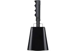 JINSIHOU 10’’ Steel Cow Bell with Handle, Noise Maker Cowbell, Cheering Loud Hand Call Bell for Sport Events Football Soccer Hockey Baseball Basketball Games Party Concert Graduations School Wedding Farm Ranch