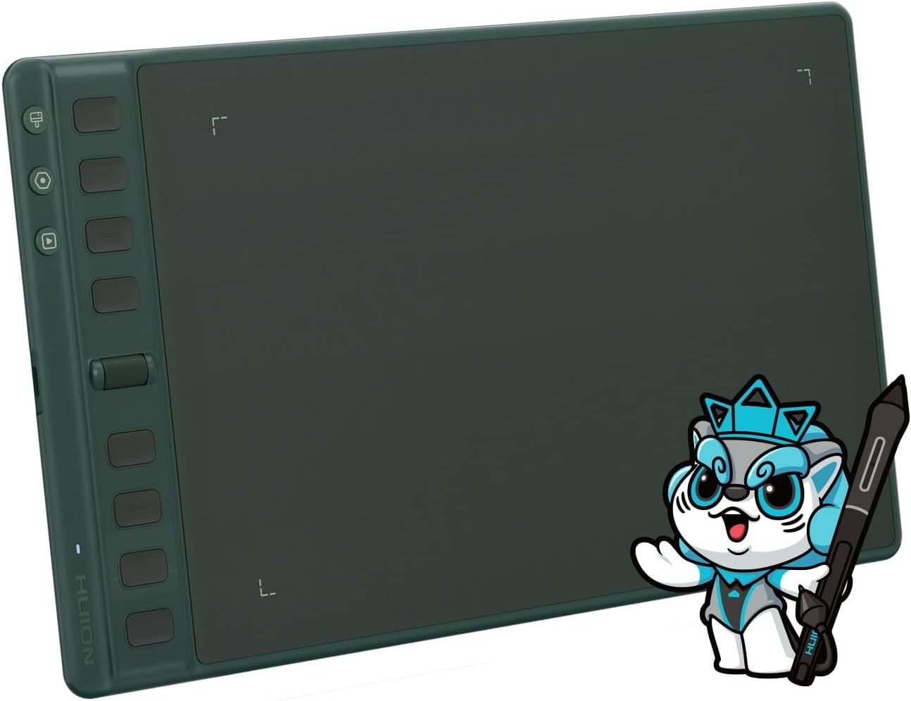 HUION Inspiroy 2 M Graphics Tablet, New Digital Pen PW110, 8 Customizable Shortcut Keys, Easy-to-Use Scroller, Ideal for drawing, studying and working from home(Green)