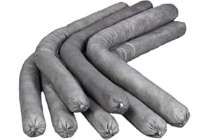 MICRO TEC Sorbent Flake Socks – Flexible 3" Tubes, 1.7 Gallons Absorption Each – Industrial Spill Containment, Oil, Chemical,