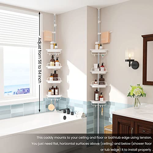 HomeHelper Rustproof Shower Caddy Corner Organizer for Bathroom, 4 Tier