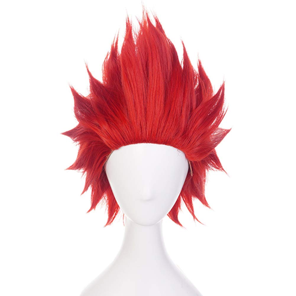 Topcosplay Anime Cosplay Wig Synthetic Wigs with free cap Short Red Wig for Halloween Costume Party