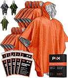 PREPARED4X Emergency Rain Poncho with Mylar Blanket