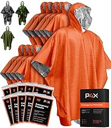 PREPARED4X Emergency Rain Poncho with Mylar Blanket
