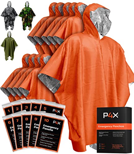 PREPARED4X Emergency Rain Poncho with Mylar Blanket