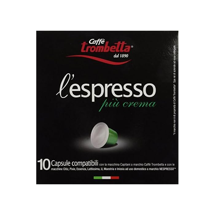 Buy trombetta nespresso italian coffee 20 capsules piu crema dark