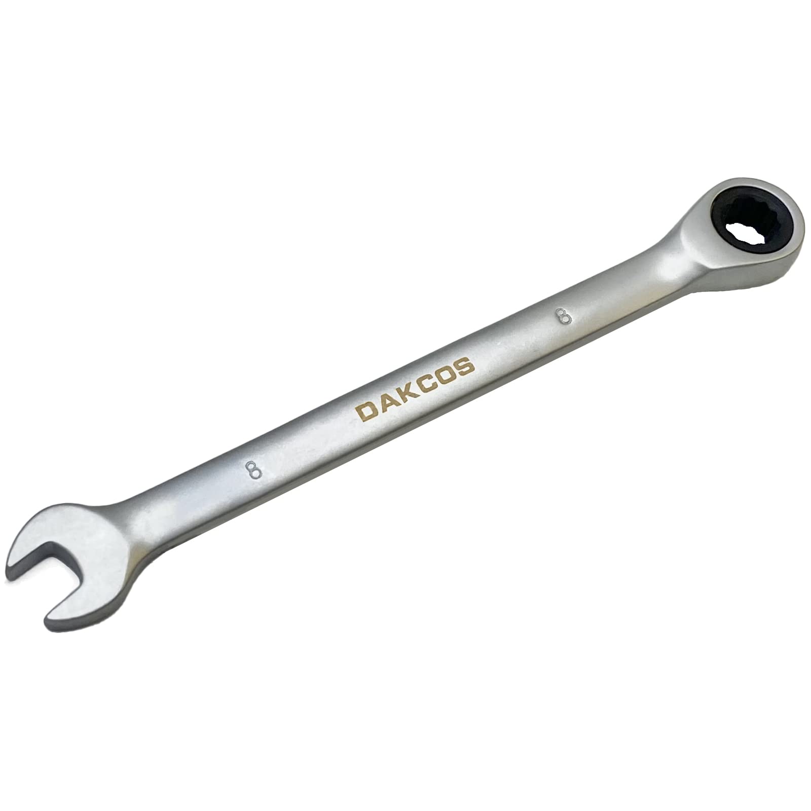 DAKCOS Fixed Head Ratchet Spanner 8mm Ratcheting Combination Wrench Chrome Vanadium Steel — image 1
