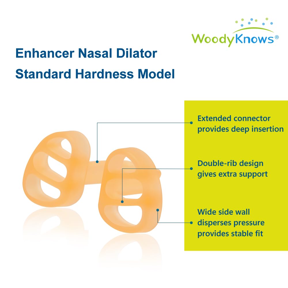 WoodyKnows Enhancer Nasal Dilator, Model 2024 Standard, improves sports airflow, nasal congestion aid (Trial XS/S/M/L)