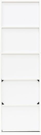 Furinno Luder Bookcase White 5-Tier Small Bookshelf 40.1 W x 132.1 H cm view 9