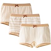 GZMM Girls Organic Cotton Underwear Briefs Toddler Boyshort Soft Breathable Hipster Panties 3-Pack for 3-13 Years