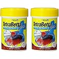TetraBetta Plus Floating Mini Pellets, Fish Food with Natural Color Enhancer, 1.2 Ounces (Pack of 2)
