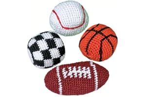NIKKI'S KNICK KNACKS Sport Knitted Hacky Sacks - Bean Bag, Kick Balls, Foot Bag, Juggling Sacks - 4 Piece