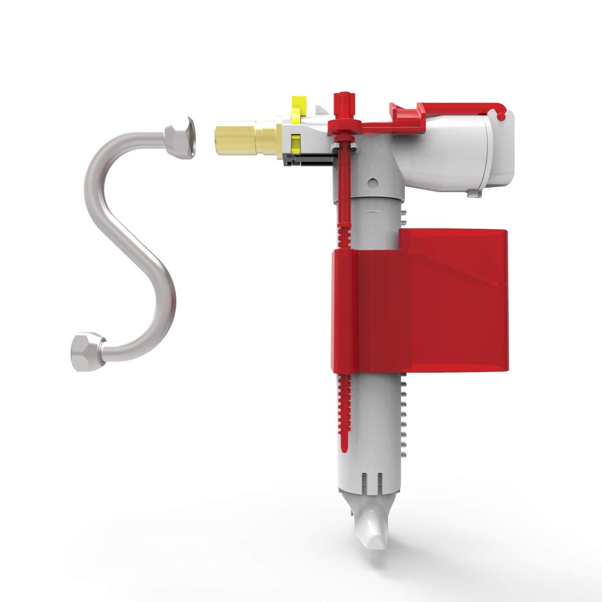 Sanit 25.001.00.S000 Universal Filling Valve 510 Multiflow with Z Pipe, Filling Capacity 3.6 l/min, Brass Connection Piece Grey