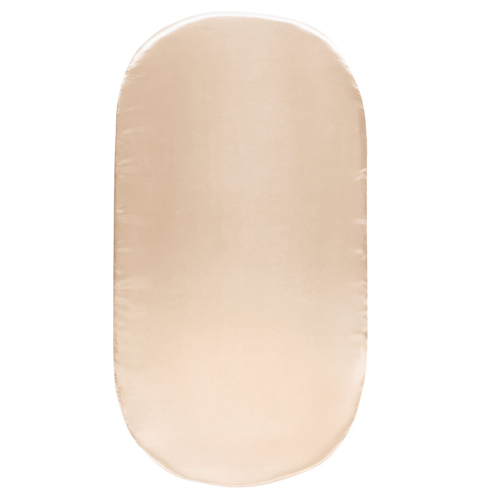Photo 1 of SiinvdaBZX Satin Bassinet Sheets for Baby Hair, Silky Soft Beige Bassinet Fitted Sheets for Hourglass, Oval & Rectangular Bassinet Mattress (Pack of 1)