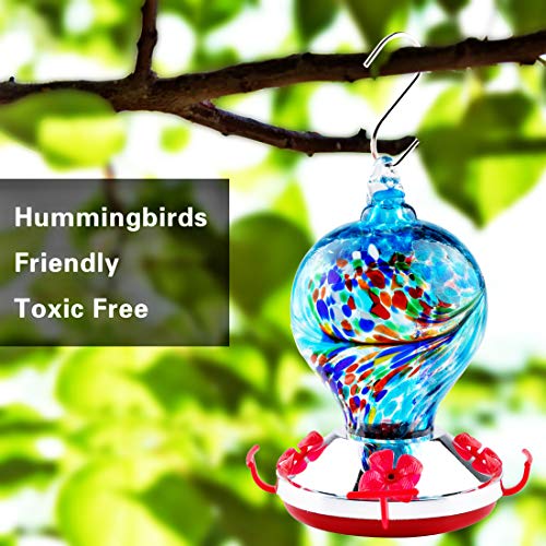 WOSIBO Hummingbird Feeder for Outdoors Patio 16 Ounces Colorful Hand