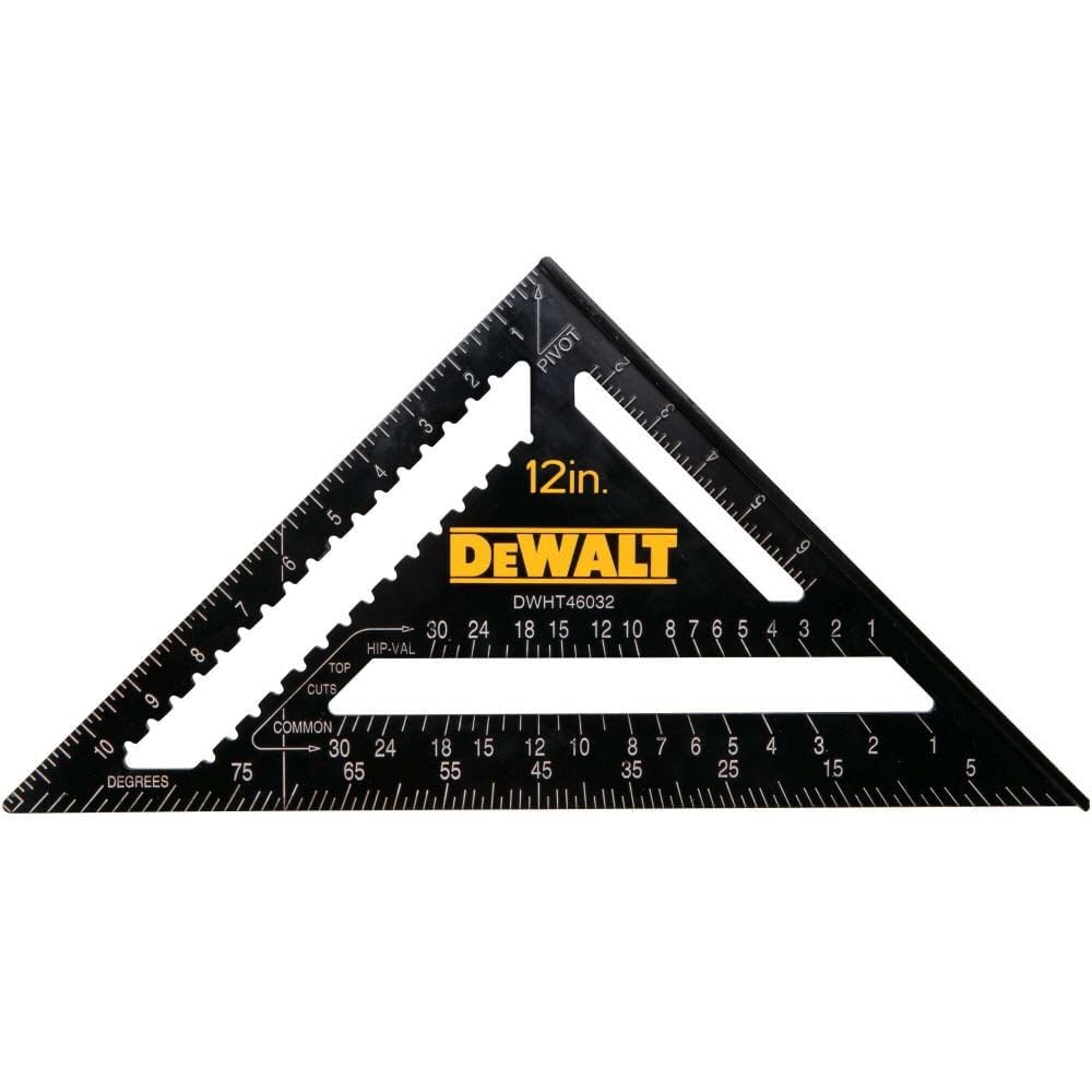 DeWalt DWHT46032 12" Heavy-Duty Premium Aluminum Stamped-In Rafter Square