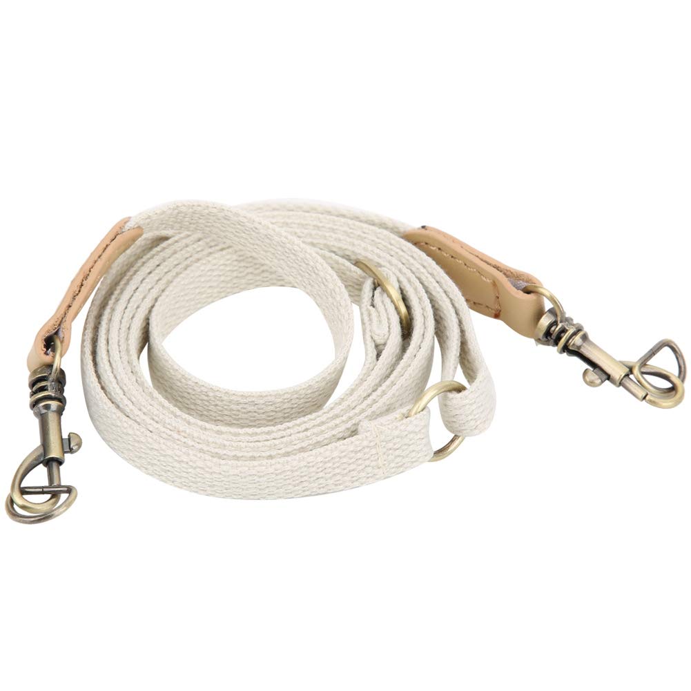 Fdit 48Inch Shoulder Strap Replacement Leather Ribbon Bag Strap Purse Strap with Antique Copper Buckles for Refreshing Bags Wallets Belts Bag Accessories(Cream)