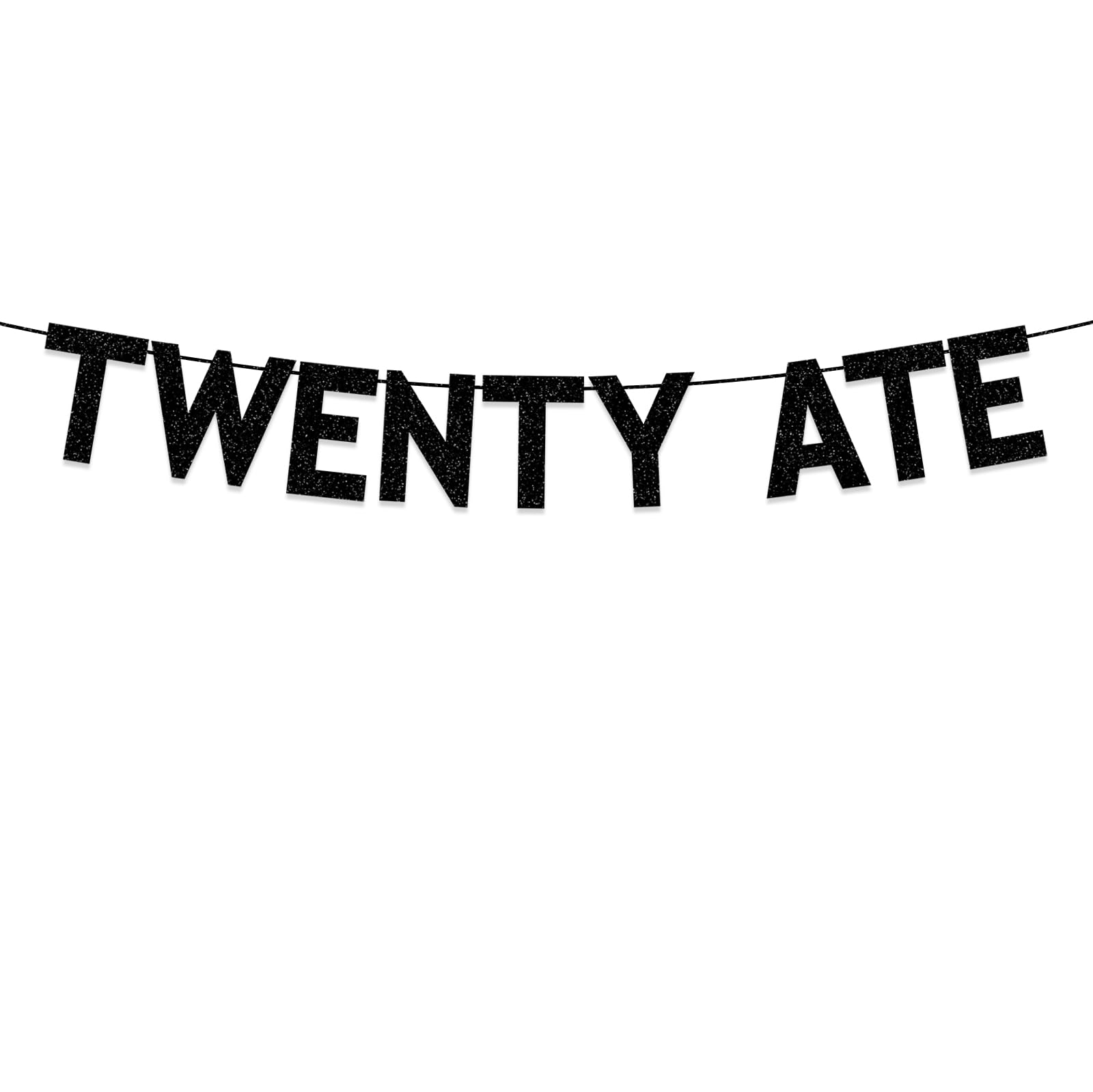 Twentyate Sign 28th Birthday Party Decorations for Men Women, Black Glitter Twenty Ate ...