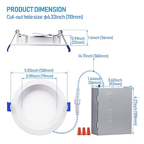 TORCHSTAR 8Pack 4 Inch 5CCT LED Recessed Lighting with Junction Box
