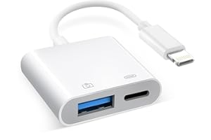 UNTVIE [Apple MFi Certified] Lightning to USB Camera Adapter with Charging Port, Portable USB3.0 Female OTG Cable Adapter for Select iPhone, iPad Models, Support Card Reader, USB Flash Drive, Keyboard, Mice