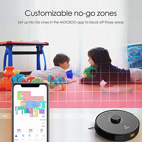 MOOSOO Robot Vacuum, Lidar Navigation SLAM Mapping, 2200Pa Suction, WiFi Connectivity, Self