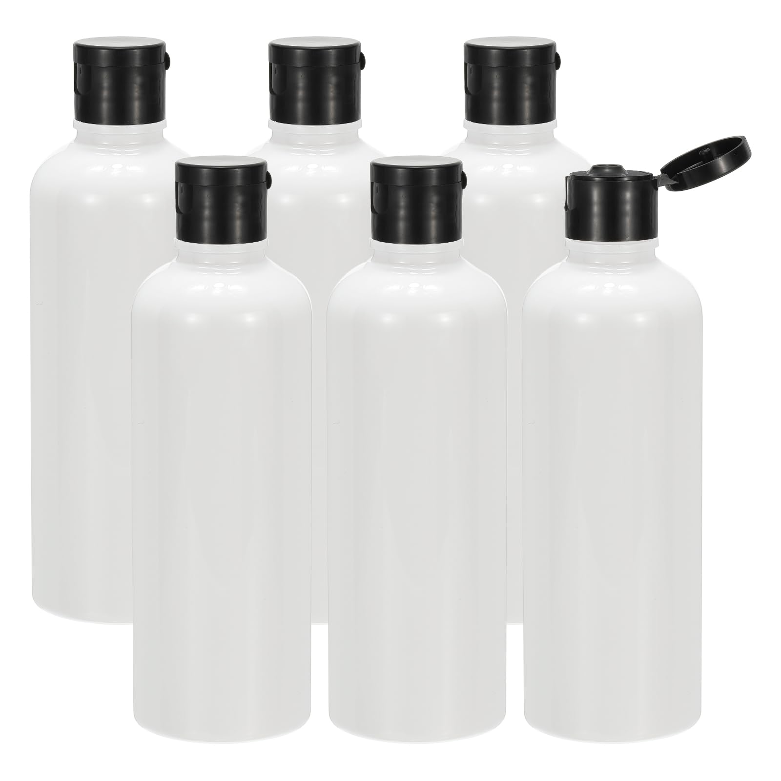 PATIKIL Travel Bottles with Flip Cap, 6 Pcs 3.4 Oz(100ml) Leak Proof Refillable Empty Dispenser Container Squeeze Bottle for Shampoo Toiletries Lotion Cream, White