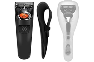 DKAOVH 2 Set Manual Razor Case,Travel Razor Case, Razor Travel Cover,Silicone&Plastic Portable Razor Case,Manual Razor Protector