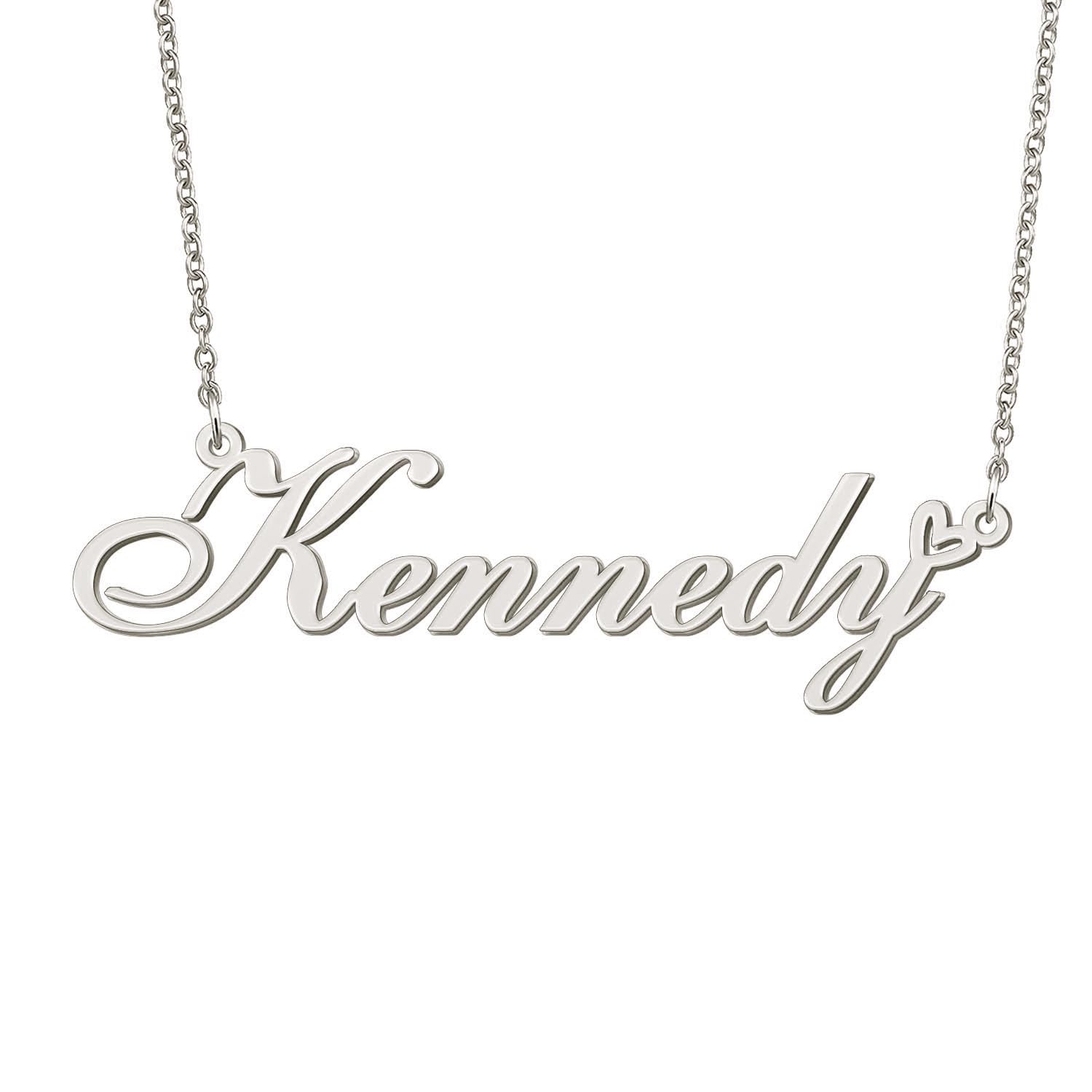 BYBWBL Kennedy Name Pendant Necklace Silver Color