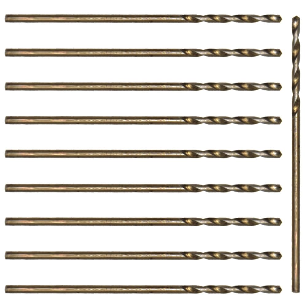 Ruidee 10Pcs Cobalt Drill Bits 1mm Twist Drill Bits M35 HSS Metric Straight Shank Drill Bit Set for Stainless Steel, Wood, Plastic (LSZ/1mm)
