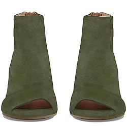 MOOMMO Women Open Toe Booties Sandals Heel Olive