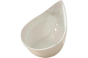 Herb Stripper - Ceramic Stripping Bowl with 5 Holes for Thyme, Basil, Rosemary & Kale, Multi-Size Kitchen Tool (White)