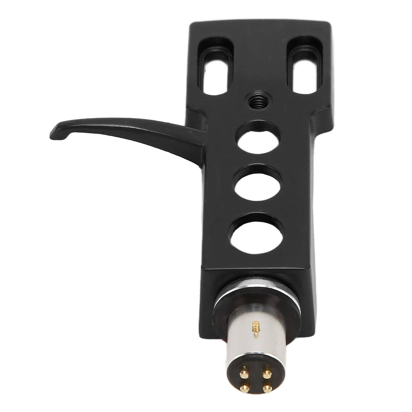 Turntable Headshell, Universal Aluminum Alloy Clear Sleeve Color Coded Wires Easy to Install Phono Turntable Headshell Pure and Rich Sound LP Vinyl Stylus Needle Turntable Headshell Mount(Black)