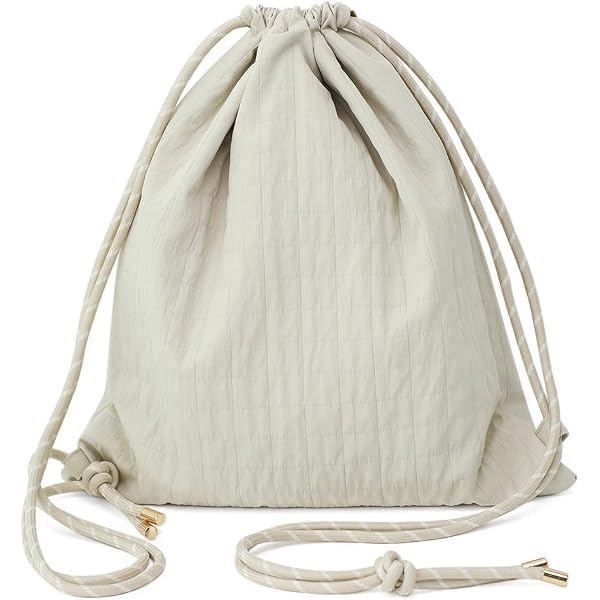 4130 Handmade Crochet Cotton Drawstring Backpack Boho Purse Leisure Daypack b1bda2d0-73d9-4a59-a584-  main image 3