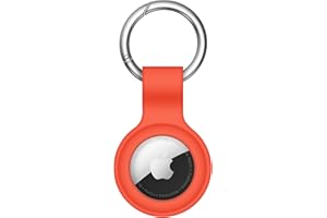 Linsaner Compatible with AirTag Case Keychain Air Tag Holder Silicone AirTags Key Ring Cases Tags Chain Apple AirTag GPS Item Finders Accessories, Orange