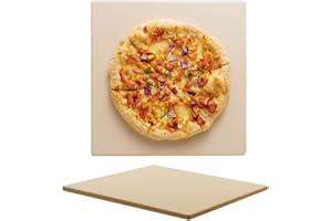 RMZUROCK Pizza Stone for Oven and Grill, Heavy Duty Cordierite Baking Pan, Square Baking Stone for Bread, Cookie, 14x14 Inch