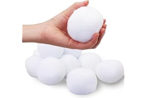 Agorizeo 12 Pack Snow Toy Balls for Fights Indoor Soft Plush Fake Snow Balls Kids Toys Artificial Cotton White Snow Ball Party Supplies for Parent Child and Decorations for Christmas Tree