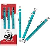 MilkToast Brands Funny Cat People Pens - 3PCS Retractable Sarcastic Ballpoint Pens with Hilarious Cat Quotes and Smooth Black Ink - Novelty Office Gag Gift for Coworkers and Friends