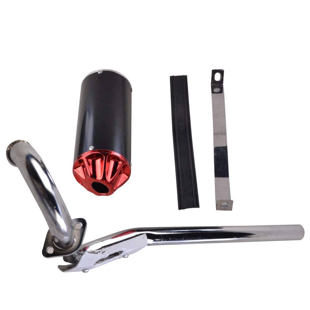FLYPIG BLACK/RED MUFFLER PIPE EXHAUST For XR50 CRF50 SDG TAOTAO COOLSTER PIT BIKE EX16