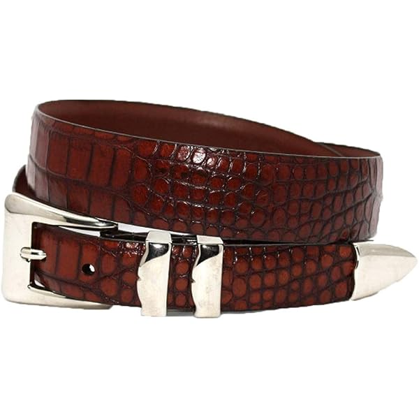 Torino Leather Alligator Embossed Calfskin Dress Belt with 4PC Buckle Set - Cognac 38 at Amazon Men's Clothing store Torino Leather Alligator Embossed Calfskin Dress Belt with 4PC Buckle Set - Cognac 38 at Amazon Men's Clothing store