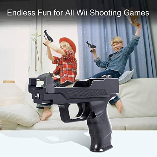 Wii Motion Plus Gun for Nintendo Wii Controller , Wii Shooting Games (Black, Set of 2) Pricepulse