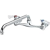 Krowne 12-812L Krowne Silver Series Faucet, Splash-Mounted, 8" Centers, 12" Swing spout, Quarter-Turn Ceramic Cartridge Valve, Low Lead Compliant